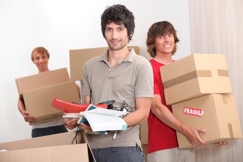 Furniture and household items arranged for a cubic-yard estimate
