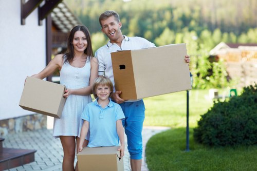 Business relocation planning materials and office items prepared for an Ilford move