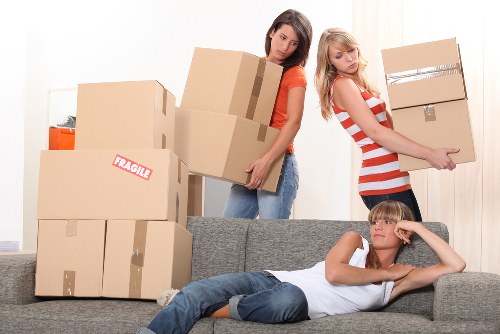 Packed boxes and furniture ready for a local home move