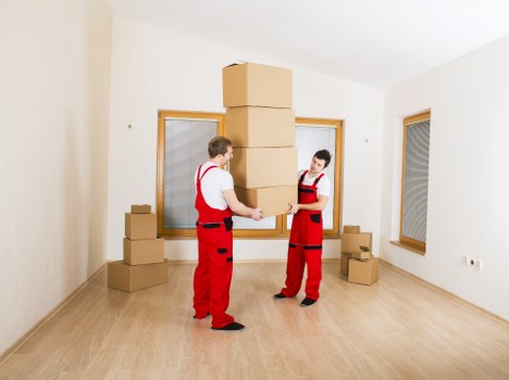 Boxes and household items arranged for relocation in Ilford
